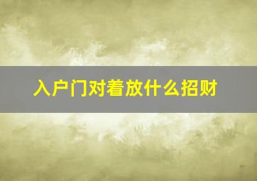 入户门对着放什么招财