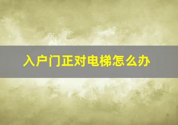 入户门正对电梯怎么办