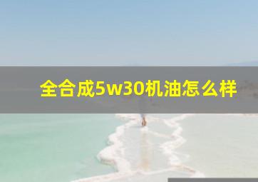 全合成5w30机油怎么样