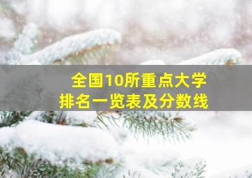 全国10所重点大学排名一览表及分数线