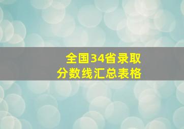 全国34省录取分数线汇总表格