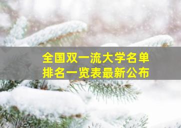 全国双一流大学名单排名一览表最新公布