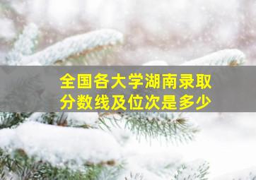 全国各大学湖南录取分数线及位次是多少