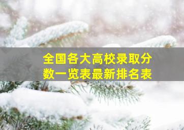 全国各大高校录取分数一览表最新排名表