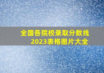 全国各院校录取分数线2023表格图片大全