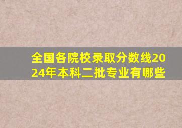 全国各院校录取分数线2024年本科二批专业有哪些