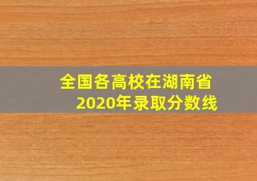 全国各高校在湖南省2020年录取分数线