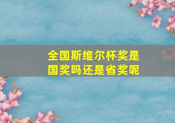 全国斯维尔杯奖是国奖吗还是省奖呢