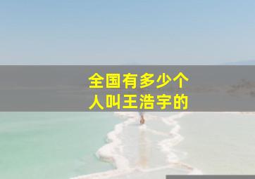 全国有多少个人叫王浩宇的