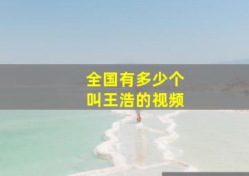 全国有多少个叫王浩的视频