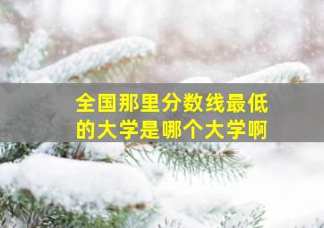 全国那里分数线最低的大学是哪个大学啊