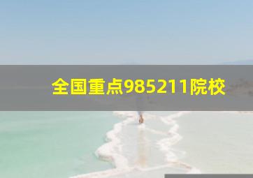 全国重点985211院校