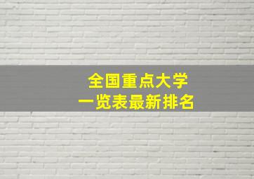 全国重点大学一览表最新排名