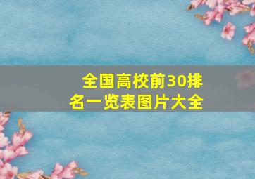 全国高校前30排名一览表图片大全