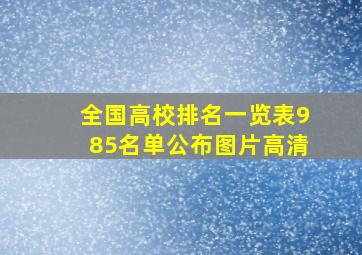 全国高校排名一览表985名单公布图片高清