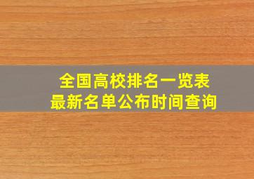 全国高校排名一览表最新名单公布时间查询