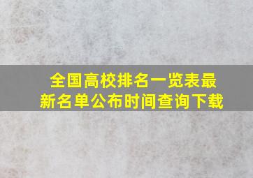 全国高校排名一览表最新名单公布时间查询下载