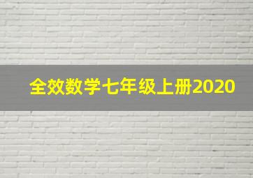 全效数学七年级上册2020