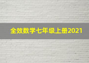 全效数学七年级上册2021