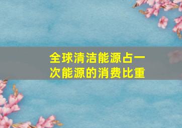 全球清洁能源占一次能源的消费比重