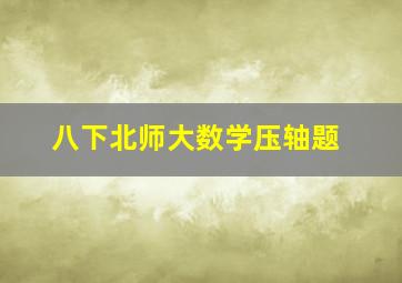 八下北师大数学压轴题