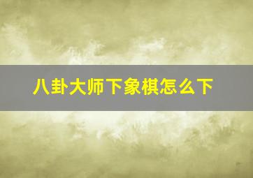 八卦大师下象棋怎么下