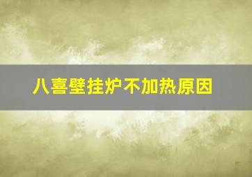 八喜壁挂炉不加热原因