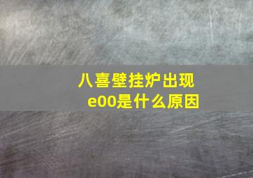 八喜壁挂炉出现e00是什么原因