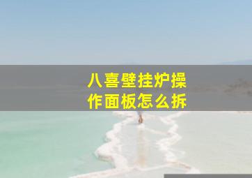 八喜壁挂炉操作面板怎么拆