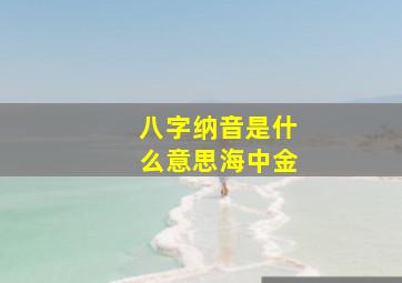 八字纳音是什么意思海中金