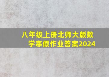 八年级上册北师大版数学寒假作业答案2024