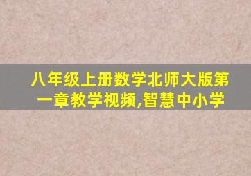 八年级上册数学北师大版第一章教学视频,智慧中小学