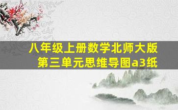 八年级上册数学北师大版第三单元思维导图a3纸