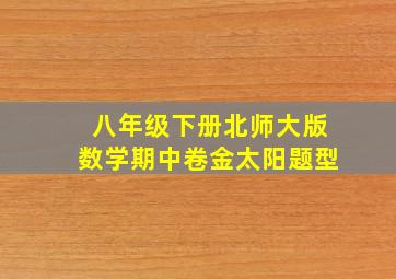 八年级下册北师大版数学期中卷金太阳题型