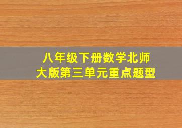 八年级下册数学北师大版第三单元重点题型