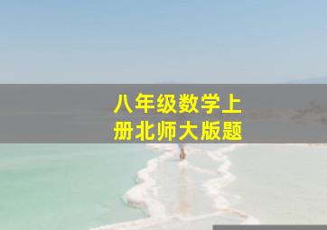 八年级数学上册北师大版题