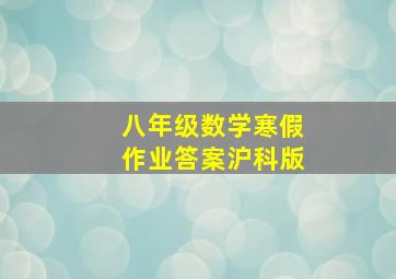 八年级数学寒假作业答案沪科版