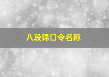 八段锦口令名称