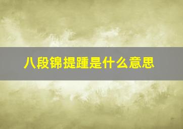 八段锦提踵是什么意思