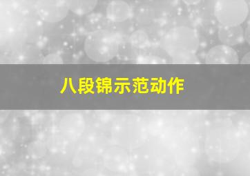 八段锦示范动作