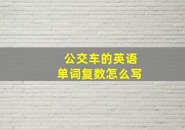 公交车的英语单词复数怎么写