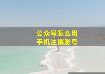 公众号怎么用手机注销账号