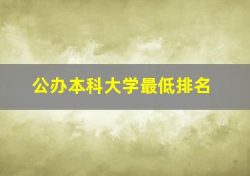 公办本科大学最低排名