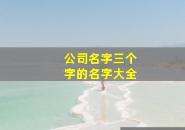 公司名字三个字的名字大全