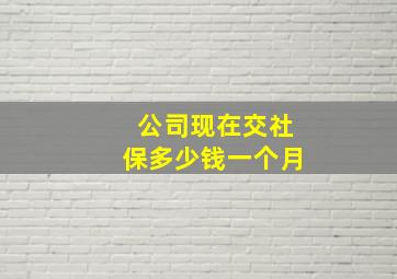 公司现在交社保多少钱一个月