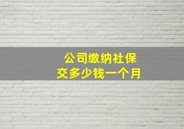 公司缴纳社保交多少钱一个月