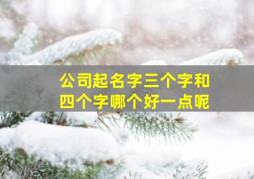 公司起名字三个字和四个字哪个好一点呢