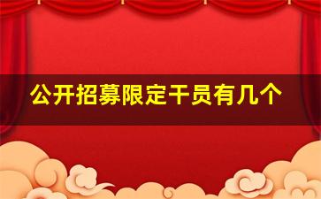 公开招募限定干员有几个