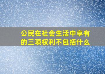 公民在社会生活中享有的三项权利不包括什么