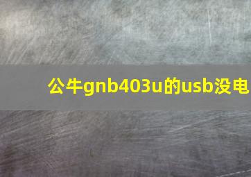 公牛gnb403u的usb没电